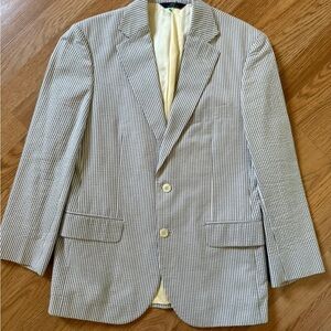 BROOKS BROTHERS COOL SUMMER SEERSUCKER MENS SPORT COAT JACKET BLAZER SIZE: 38S